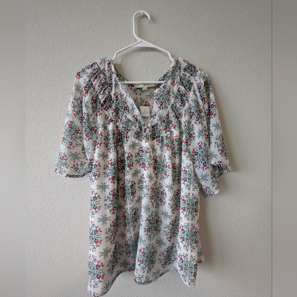LOFT Printed Blouse (XL) - NEW
